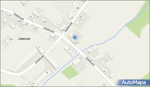 Zastruże, Zastruże, 21, mapa Zastruże