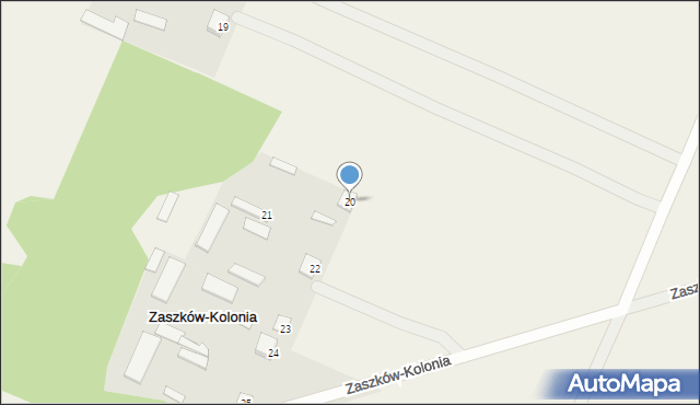 Zaszków-Kolonia, Zaszków-Kolonia, 20, mapa Zaszków-Kolonia