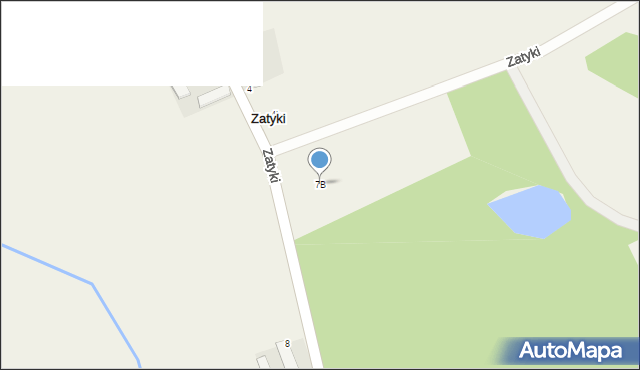 Zatyki, Zatyki, 7B, mapa Zatyki