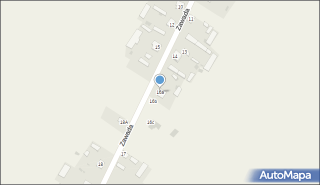 Zawada, Zawada, 16a, mapa Zawada
