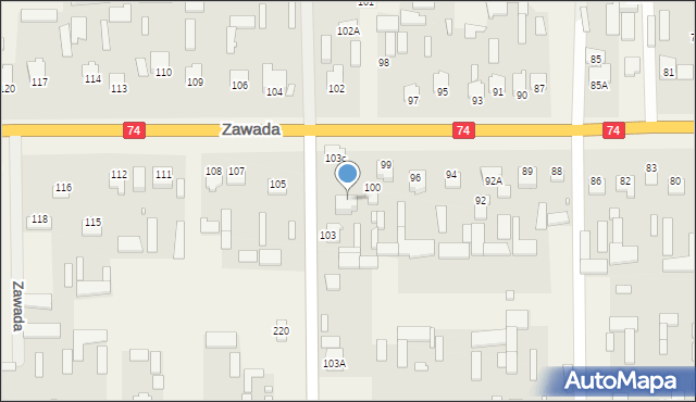 Zawada, Zawada, 103B, mapa Zawada