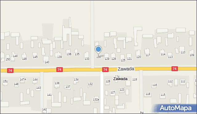 Zawada, Zawada, 130, mapa Zawada