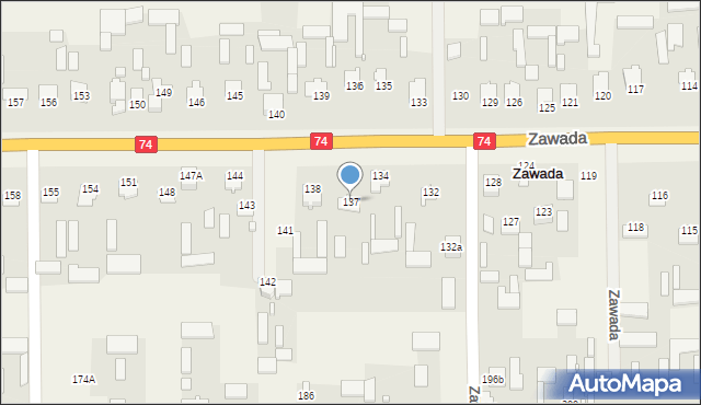 Zawada, Zawada, 137, mapa Zawada