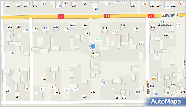 Zawada, Zawada, 142, mapa Zawada