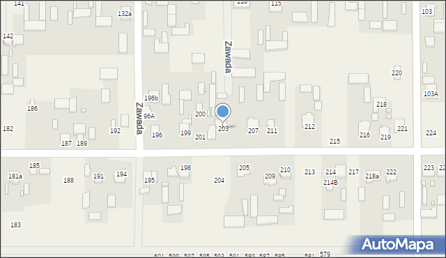 Zawada, Zawada, 203, mapa Zawada