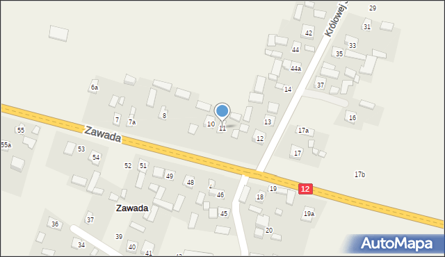 Zawada, Zawada, 11, mapa Zawada