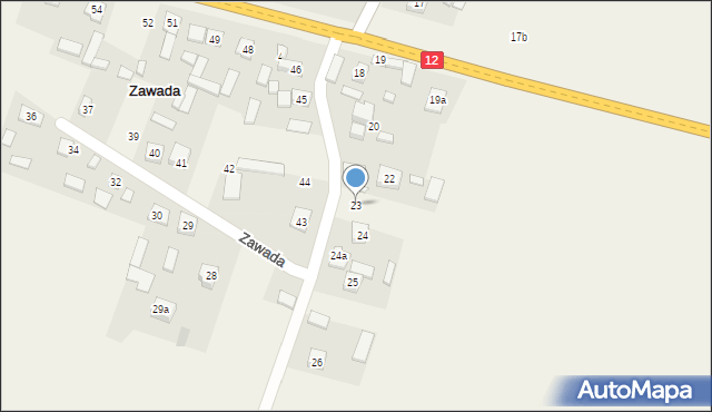 Zawada, Zawada, 23, mapa Zawada