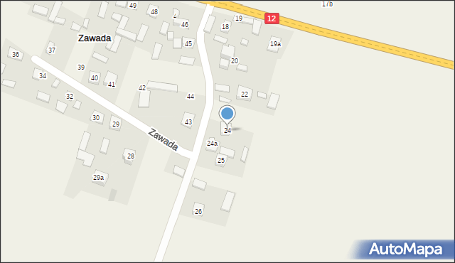 Zawada, Zawada, 24, mapa Zawada