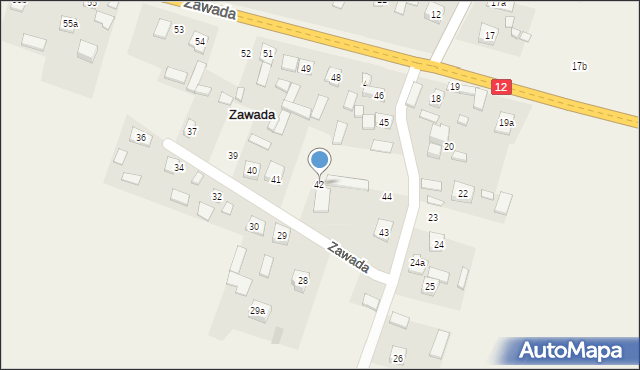 Zawada, Zawada, 42, mapa Zawada