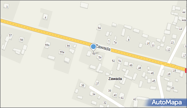 Zawada, Zawada, 53, mapa Zawada