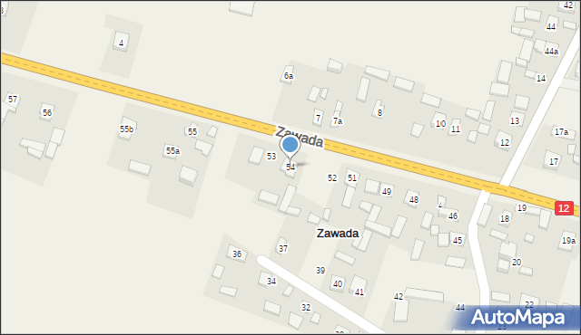 Zawada, Zawada, 54, mapa Zawada