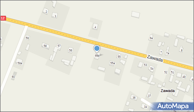 Zawada, Zawada, 55b, mapa Zawada