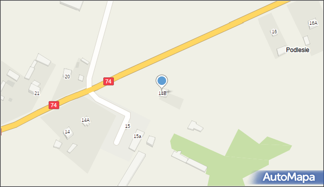 Zawada, Zawada, 14B, mapa Zawada