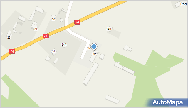 Zawada, Zawada, 15a, mapa Zawada