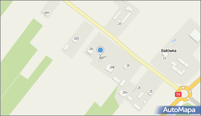 Zawada, Zawada, 28A, mapa Zawada