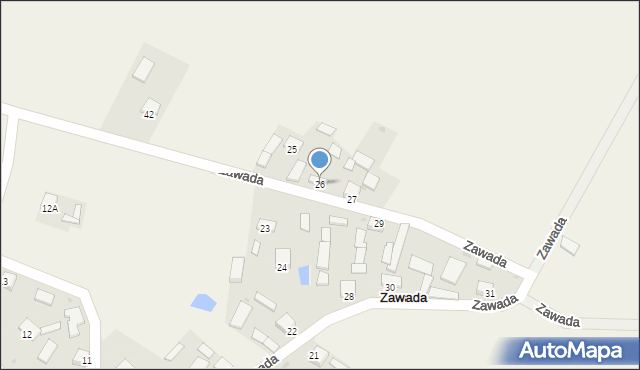 Zawada, Zawada, 26, mapa Zawada