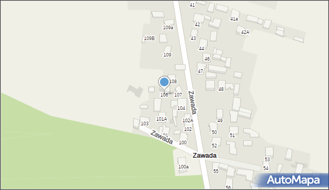 Zawada, Zawada, 106, mapa Zawada