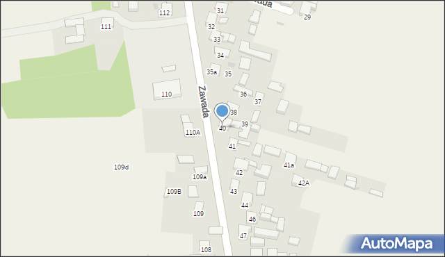 Zawada, Zawada, 40, mapa Zawada