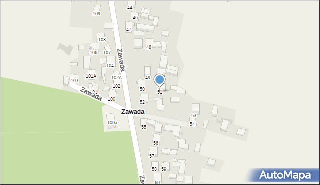 Zawada, Zawada, 51, mapa Zawada