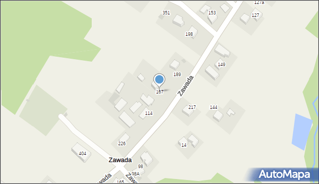 Zawada, Zawada, 167, mapa Zawada