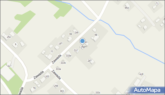 Zawada, Zawada, 278, mapa Zawada