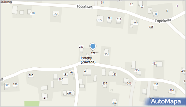 Zawada, Zawada, 279, mapa Zawada