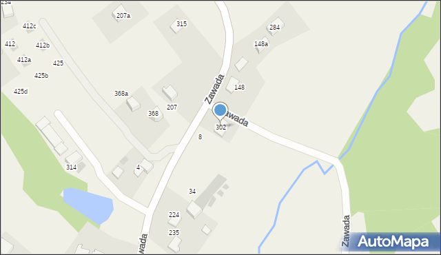 Zawada, Zawada, 302, mapa Zawada