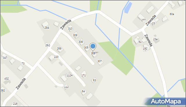 Zawada, Zawada, 306, mapa Zawada