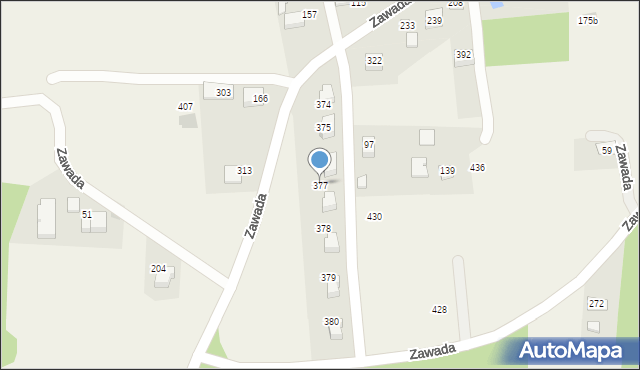 Zawada, Zawada, 377, mapa Zawada