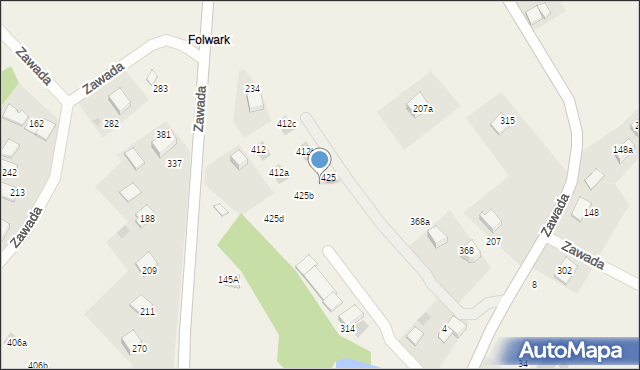 Zawada, Zawada, 425a, mapa Zawada