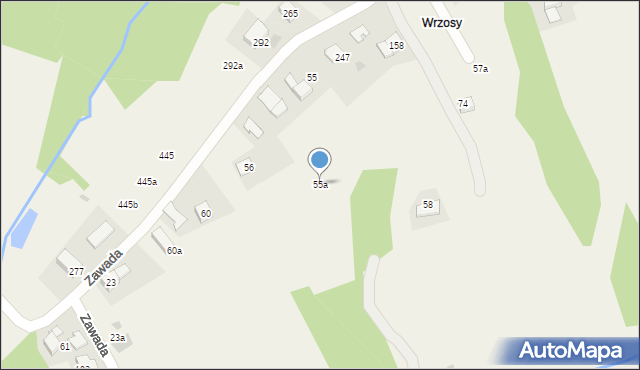 Zawada, Zawada, 55a, mapa Zawada