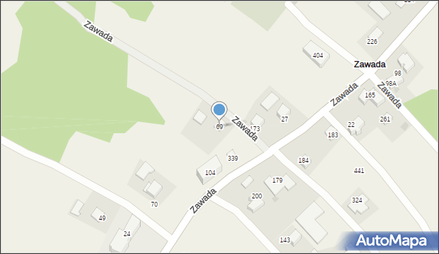 Zawada, Zawada, 69, mapa Zawada