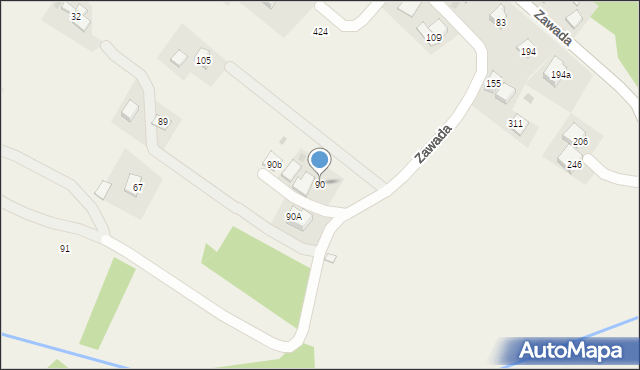 Zawada, Zawada, 90, mapa Zawada