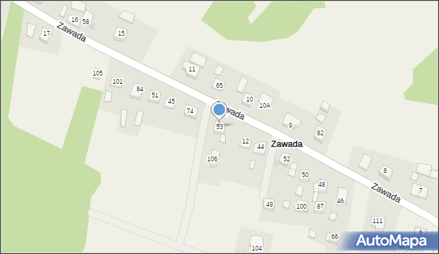 Zawada, Zawada, 53, mapa Zawada