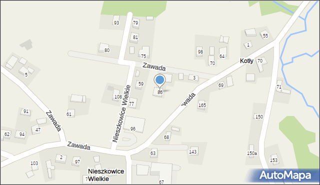 Zawada, Zawada, 86, mapa Zawada