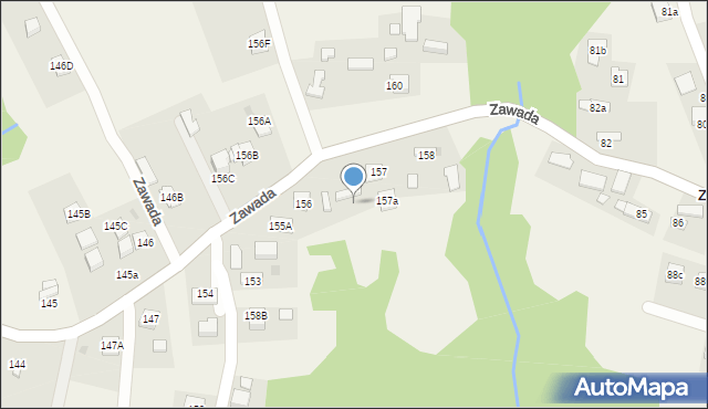 Zawada, Zawada, 157b, mapa Zawada