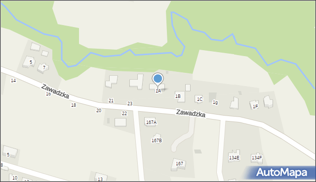Zawada, Zawada, 1A, mapa Zawada