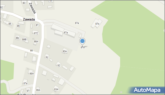 Zawada, Zawada, 87d, mapa Zawada