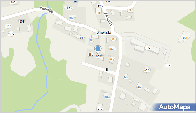 Zawada, Zawada, 88B, mapa Zawada