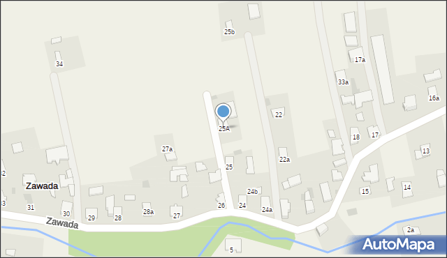 Zawada, Zawada, 25A, mapa Zawada
