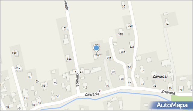 Zawada, Zawada, 40a, mapa Zawada