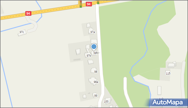 Zawada, Zawada, 97d, mapa Zawada
