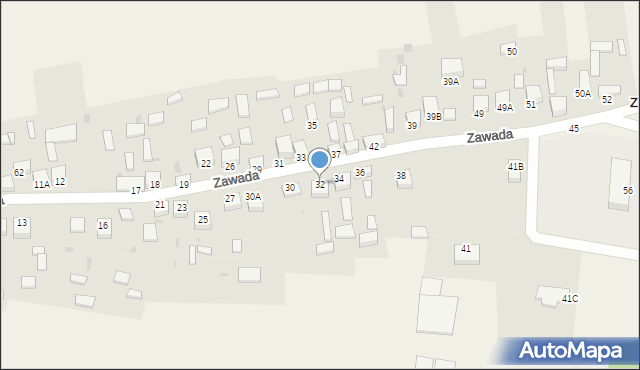 Zawada, Zawada, 32, mapa Zawada