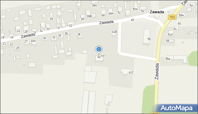 Zawada, Zawada, 41, mapa Zawada