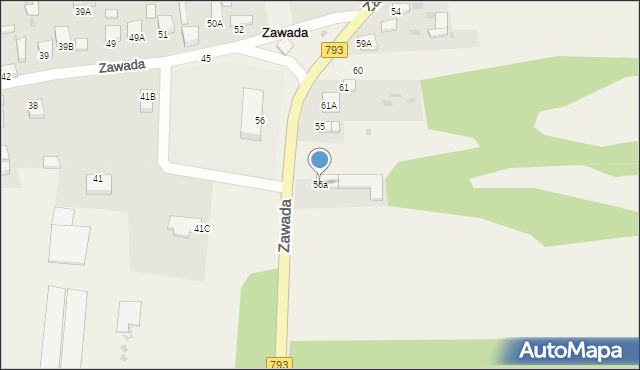 Zawada, Zawada, 56a, mapa Zawada