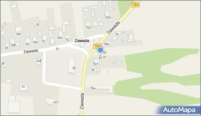 Zawada, Zawada, 61, mapa Zawada