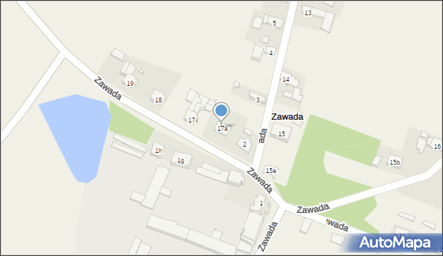 Zawada, Zawada, 17a, mapa Zawada