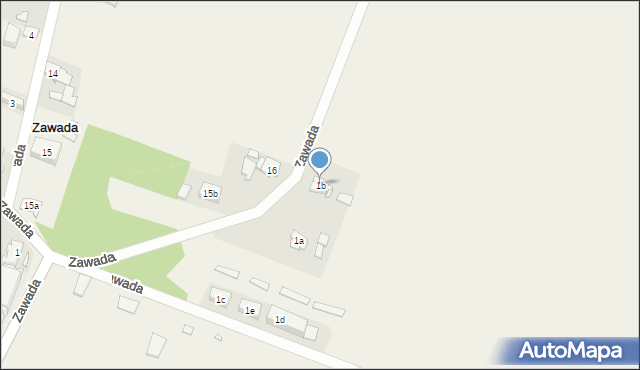 Zawada, Zawada, 1b, mapa Zawada