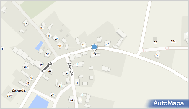 Zawada, Zawada, 1A, mapa Zawada