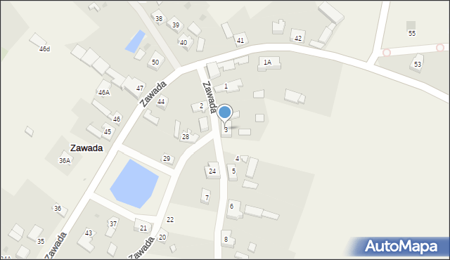 Zawada, Zawada, 3, mapa Zawada